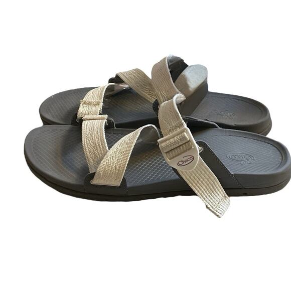Chaco's Chillos Women's Slide Sandal Cream Adjustable Straps Gray Sole Size 11 - Picture 6 of 13